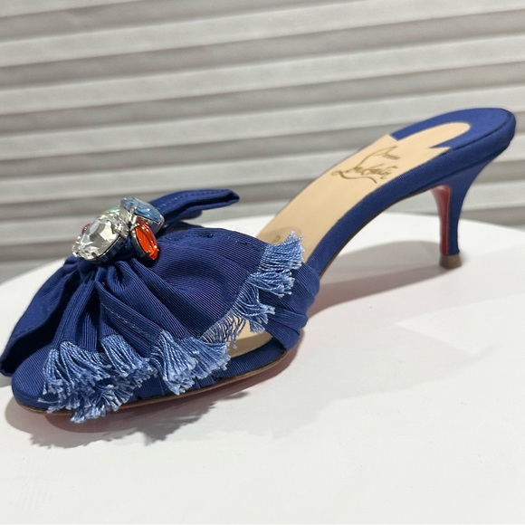 🌺CHRISTIAN LOUBOUTIN🌺 Marie Anne 55 Embellished Sandals Size: 35 - Picture 7 of 15
